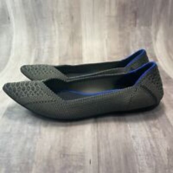 Rothy's Womens Shoes Size 6.5 The Point Flat Python RETIRED Walnut Blue - Picture 5 of 12